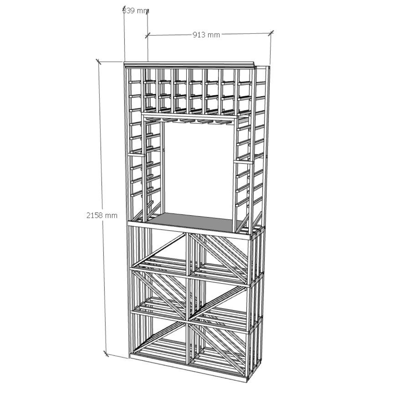 Elite Kit Rack Diamond Bin Tasting Display Modular Wine Rack