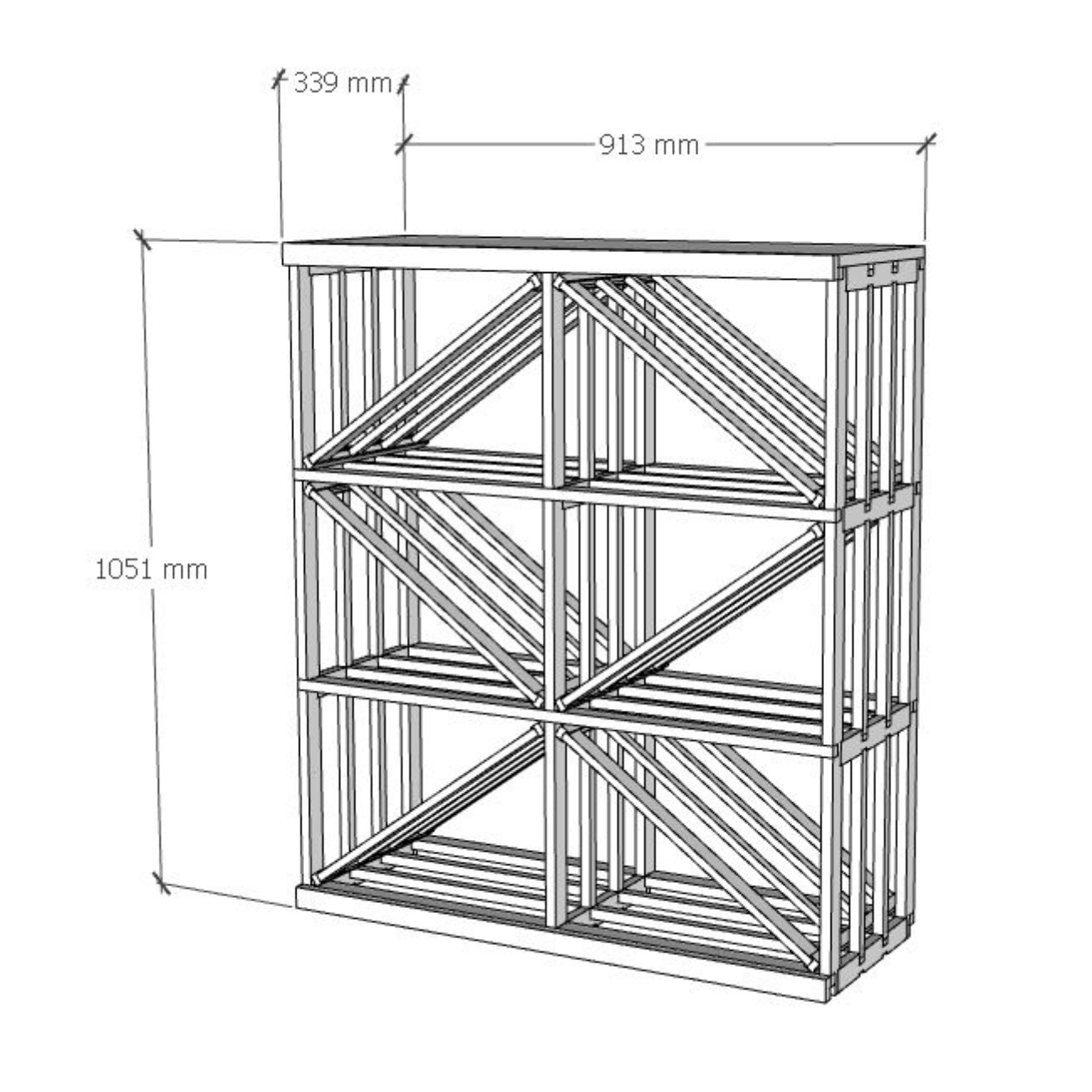 Elite Kit Rack Half-Height Double Diamond Bin Modular Wine Rack