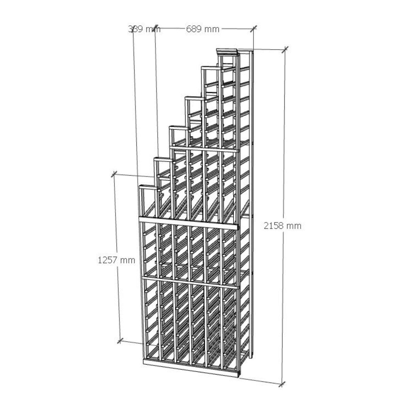 waterfall wine rack dimensions - Genuwine Cellars Reserve