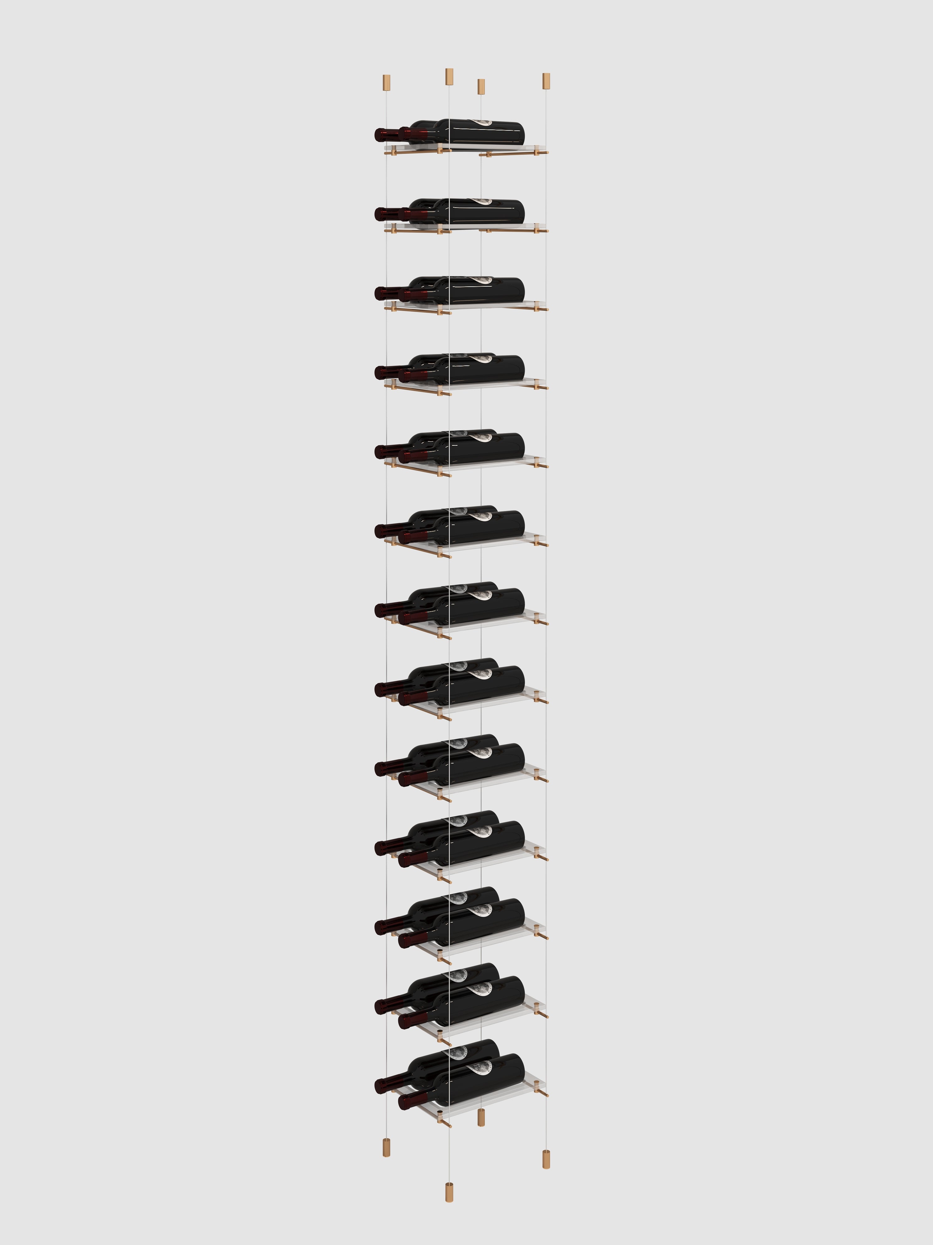 Lumina Cable Wine Display - Gold  Single / 6'-Single / 6'6"-Single / 7'-Single / 7'6"-Single / 8'  Genuwine Cellars Reserve