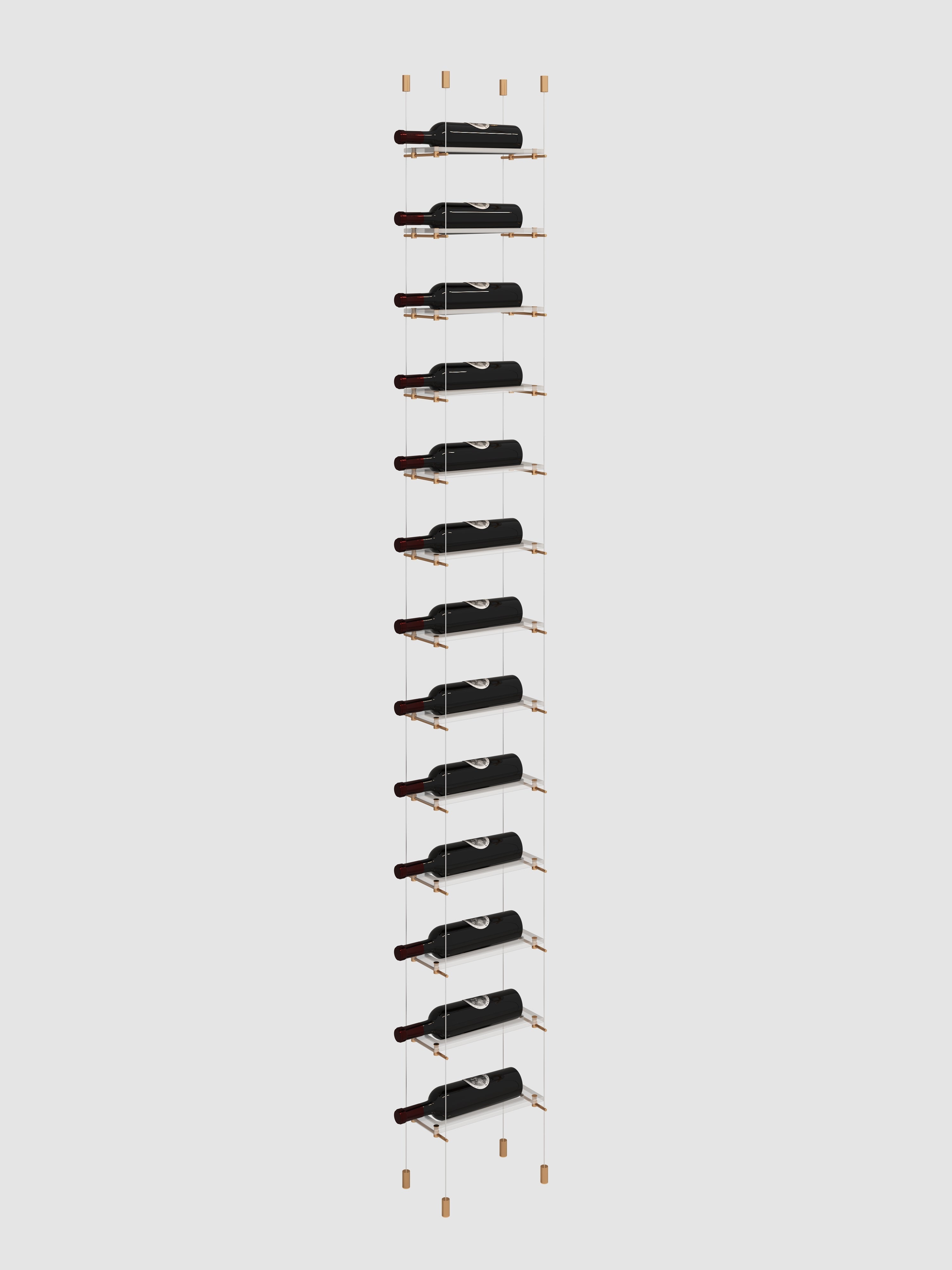 Lumina Cable Wine Display - Gold  Single / 6'-Single / 6'6"-Single / 7'-Single / 7'6"-Single / 8'  Genuwine Cellars Reserve