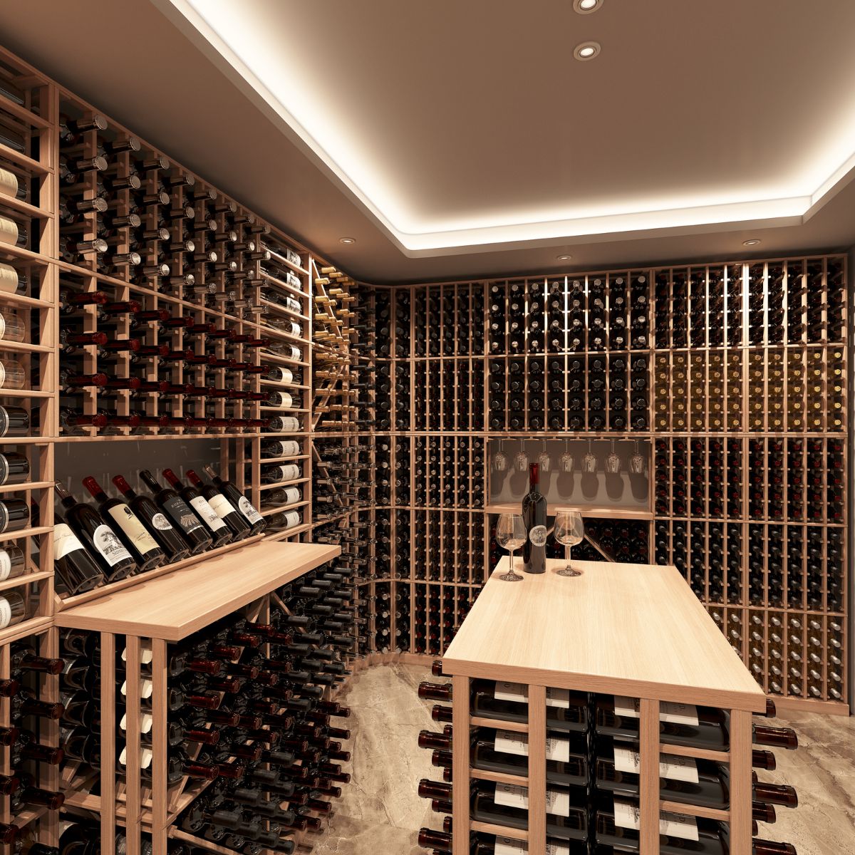 Wine Cellar with Kit Rack Glass Display