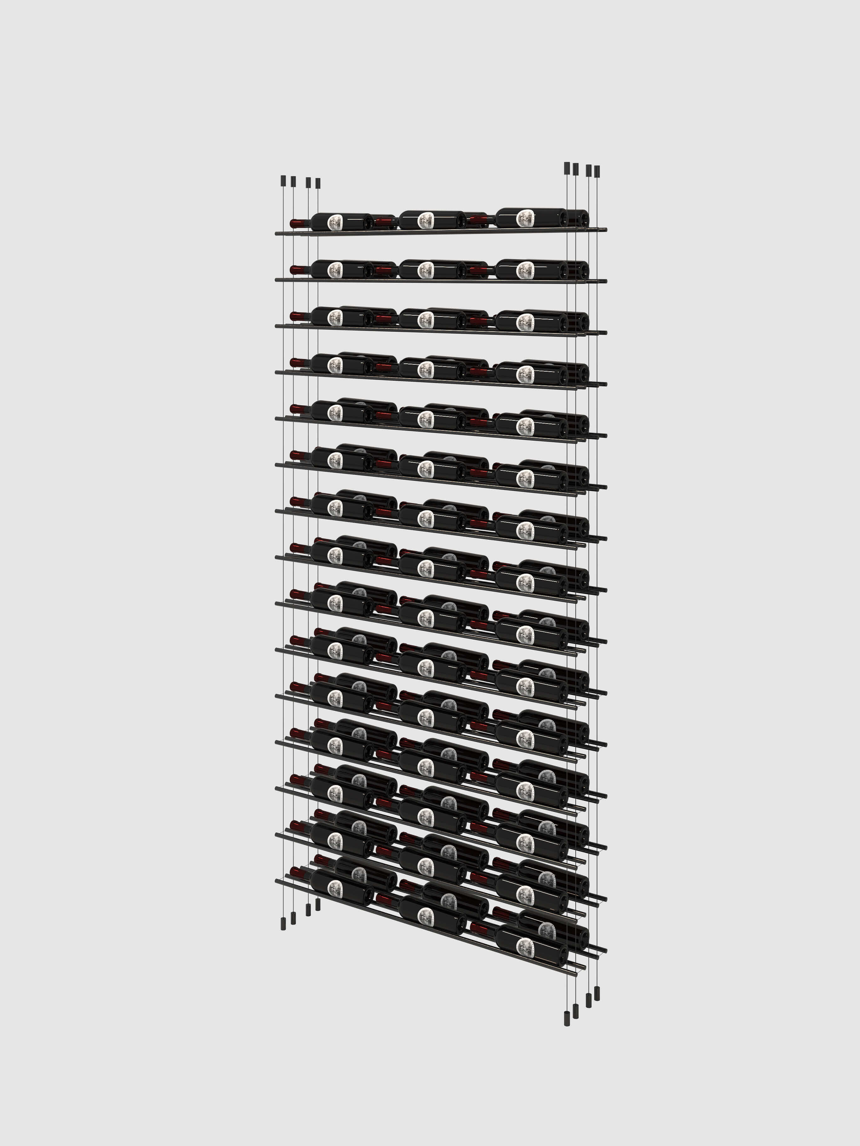Contemporary Label Line cable display Black Triple Bottle Width