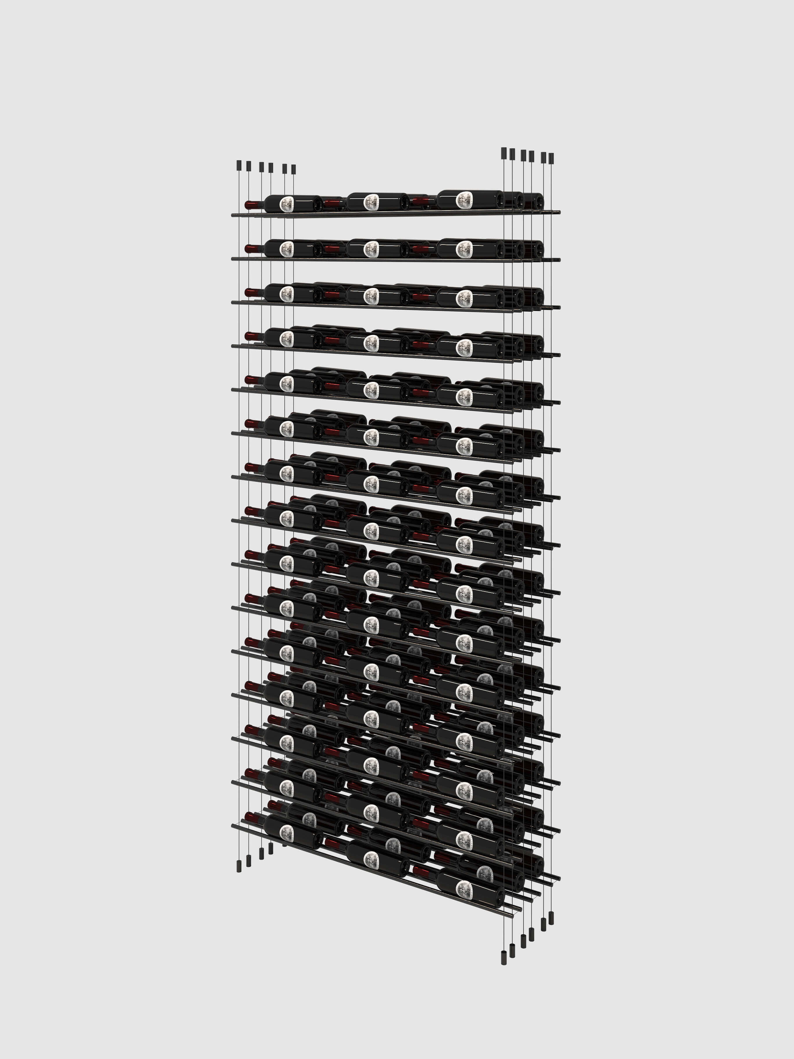 Contemporary Label Line cable display Black Triple Bottle Width