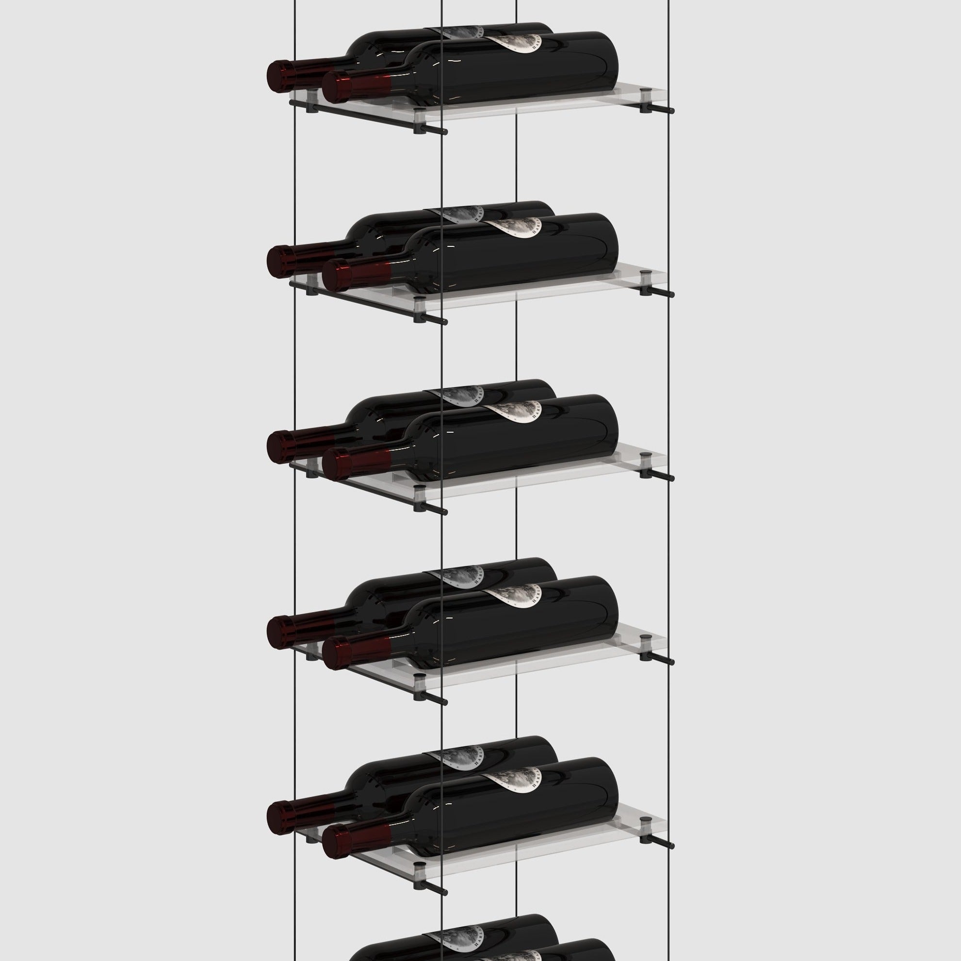 Lumina Black Double Cable Wine Rack - Genuwine Cellars Reserve