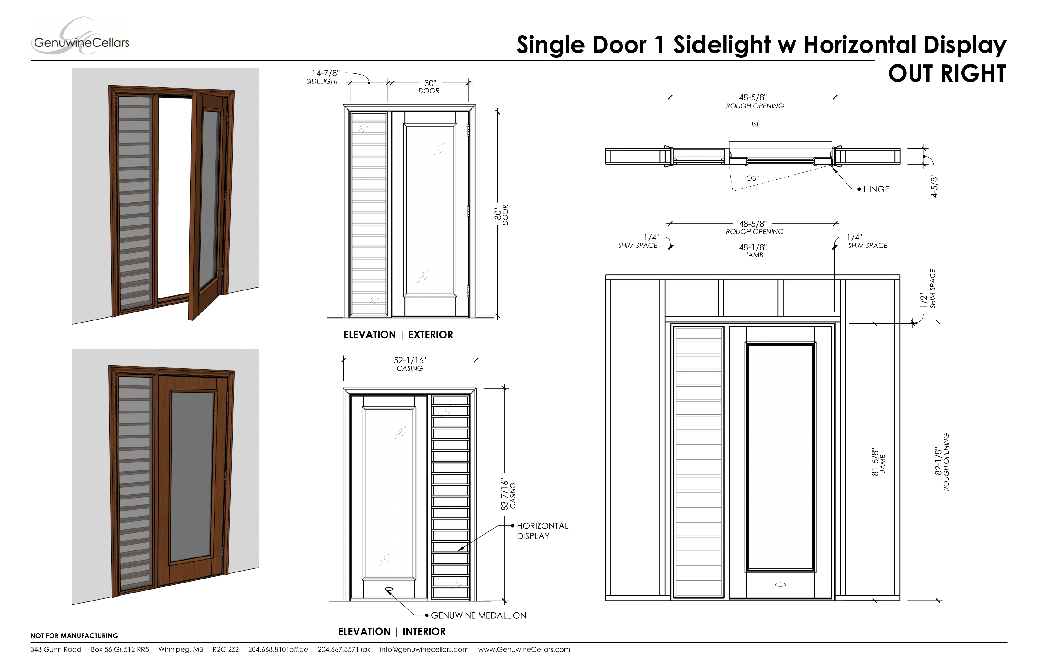 Full Glass Door, 1 Sidelight w/ Horizontal Display