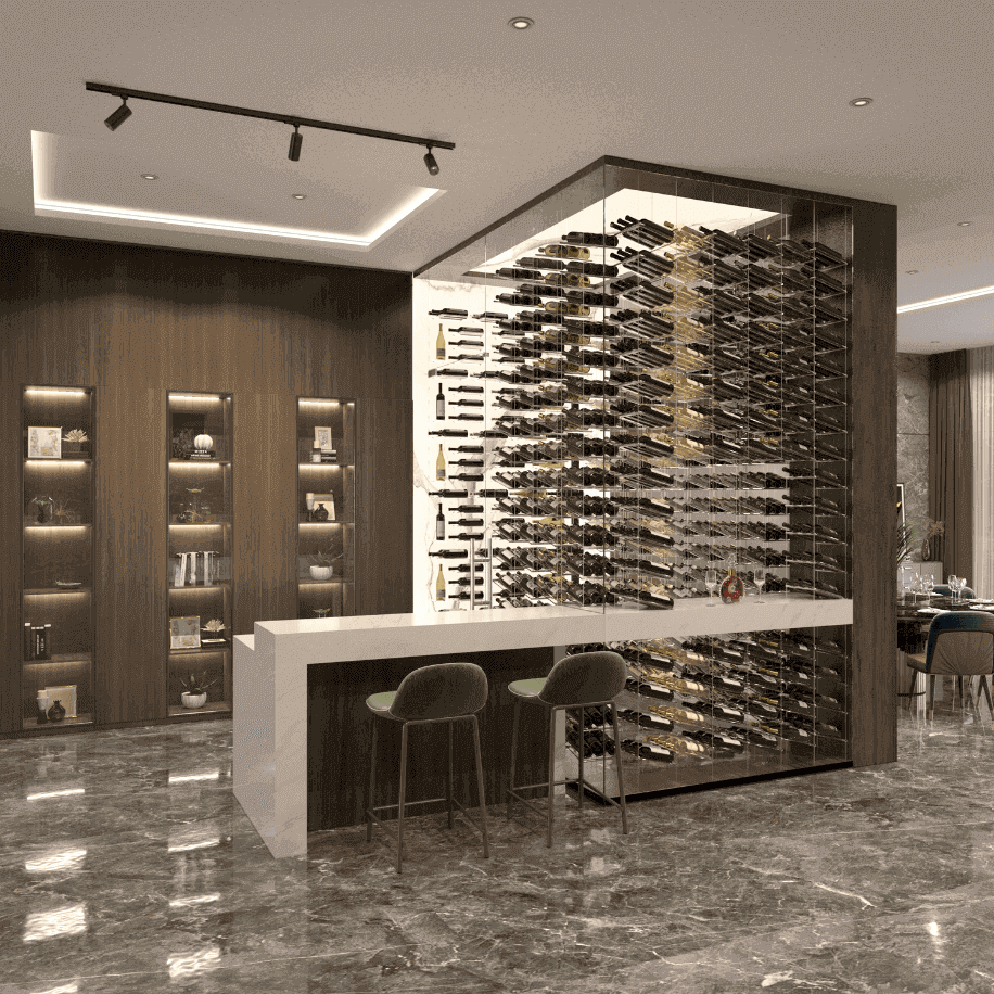 contemporary wine rack lumina collection in modern wine cellar design by genuwine cellars