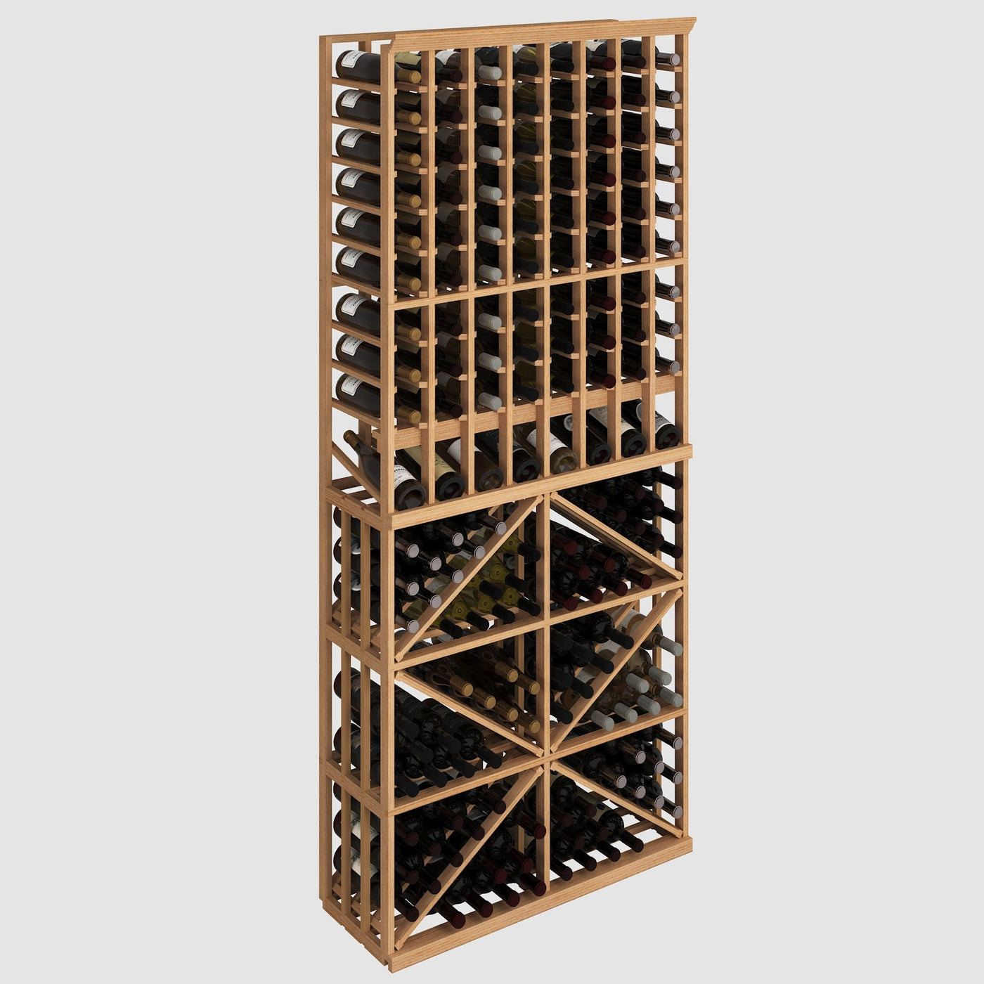 Elite Kit Rack 8-Column & Diamond Bin Modular Wine Rack