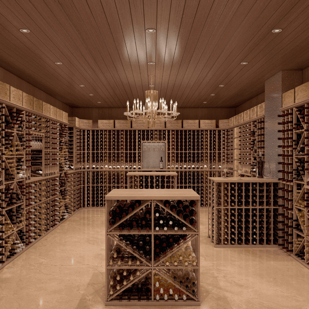 wooden 100 bottle wine racks in traditional design