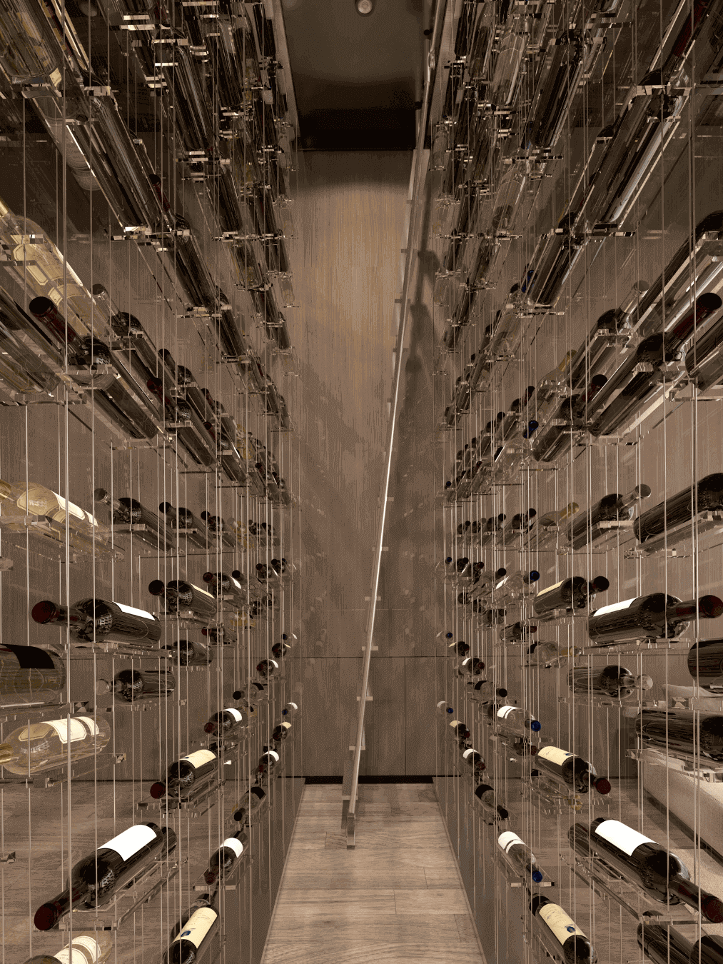 floating wine cellar cable wine display by genuwine cellars
